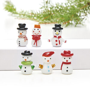 Snowmen, glass - 3CM, 6/BOX