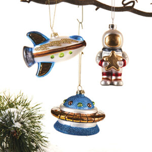 Robots, glass, to hang - 10CM, 3/BOX