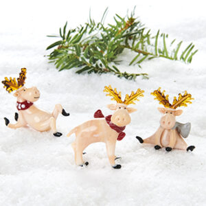 Reindeer, glass, H: 4-5cm - 3/BOX