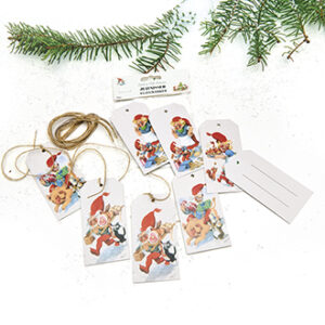 Single gift tags - 6X8CM, 4 ASS., 8/BAG