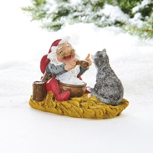 Santa w. cat & rice porridge, poly, Vilhelm Hansen - 6X9CM, 1/BOX