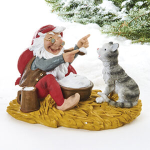 Santa w. cat & rice porridge, poly, Vilhelm Hansen - 15X22CM, 1/BOX