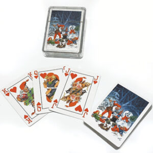 Playing cards w. Vilhelm Hansen santas - 6X8CM, 54/BOX