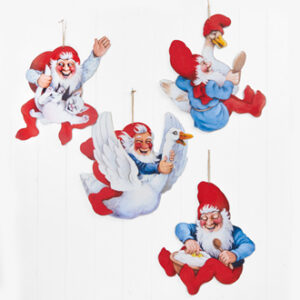 Wooden Vilhelm Hansen santa - 40CM, 4 ASS.