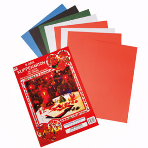 Hobby cardboard f. cutting w. ideas & models - 34X25CM, 5 ASS., 8/PAC