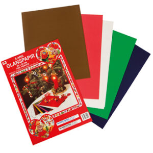 Glazed paper w. ideas & models - 34X25CM, 5 ASS., 5/BAG