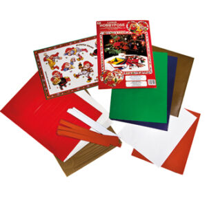 Hobby bag w. assorted paper & cut outs - 34X25CM