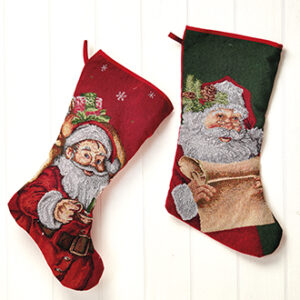 Christmas stocking, tapestry fabric - 45CM, 2 ASS.