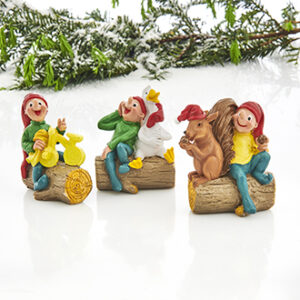 Poly Bramming figure on trunk - 6CM, 3 ASS.