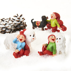 Bramming pixy w. dog, poly - 5CM, 3 ASS.
