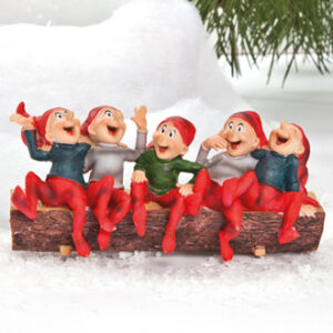 Poly Bramming pixy x 5 on tree trunk - 8X19CM