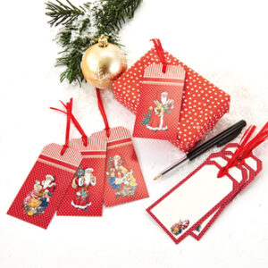 Manilla gift tags, Pobra santa - 10X5CM, 4 ASS., 8/BAG