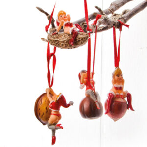Poly Pobra pin-up w. nut, to hang - 4CM, 4/BOX