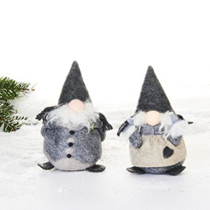 Gnome, fabric, grey - 14CM, 2 ASS.