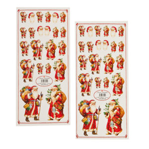 Pobra stickers, nostalgic santas - 28X13CM, 2/BAG