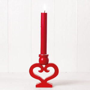 Red heart, holder f. 20mm candle - 12CM