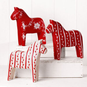 Dalar horse, red/white - 16CM, 3 ASS.
