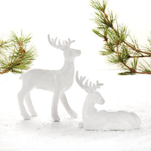 Reindeer, porcelain, white, 11/18cm - 2 ASS.