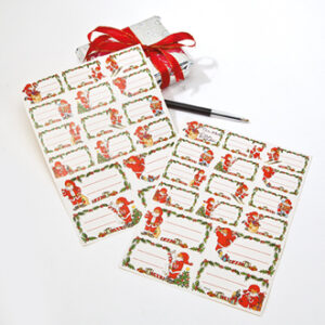 Gift tag stickers, Pobra santas - 23X17CM, 2/BAG