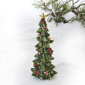 Christmas tree poly, w. deco. & glitter - 19CM