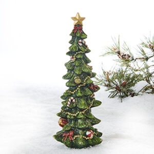 Christmas tree poly, w. deco. & glitter - 24CM