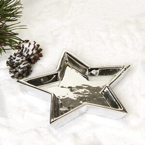 Dish, star, silver - 3X19CM