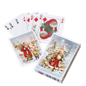 Playing cards w. classic santa in snow - 6X8CM, 54/BOX