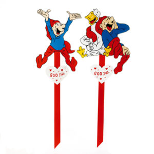 Bramming wooden pixy on stick, 'GOD JUL' - 80CM, 2 ASS.