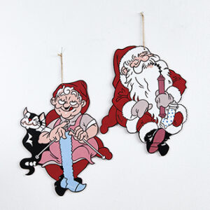 Wooden Bramming pixy, to hang - 40CM, 2 ASS.