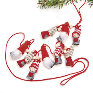 Garland, pixy x9, red/grey, 140cm - 5CM