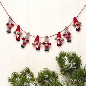 Garland, pixy x8, red/grey, 120cm - 9CM