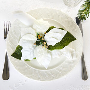 Napkin ring, white poinsettia - 13CM