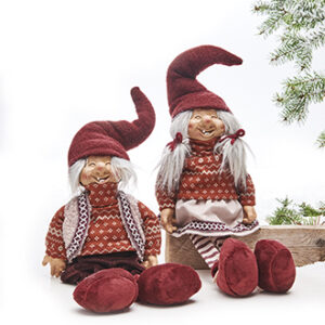 Santa, girl/boy, fabric - 33CM, 2 ASS.