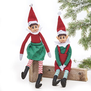 Santa, fabric, sitting - 37CM, 2 ASS.