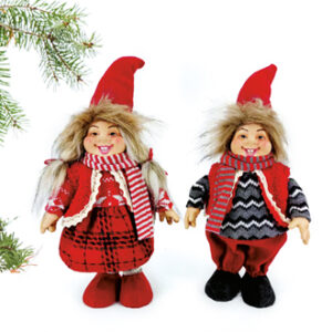 Santa, girl/boy, fabric - 42CM, 2 ASS.