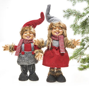 Santa, girl/boy, fabric - 55CM, 2 ASS.