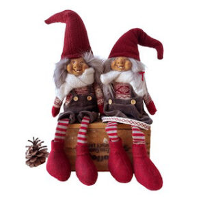 Santa, girl/boy, fabric, hanging legs - 60CM, 2 ASS.