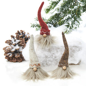 Pixy, wooden, w. fabric hat - 11CM, 3 ASS.