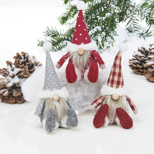 Santa, fabric, sitting - 12CM, 3 ASS.
