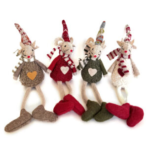 Mouse, fabric, for edge - 15CM, 4 ASS.