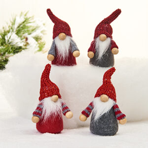 Pixy, gnome, fabric, red/grey - 10CM, 2 ASS., 2/BOX