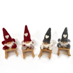 Pixy, on sled, red/grey - 6CM, 4 ASS.