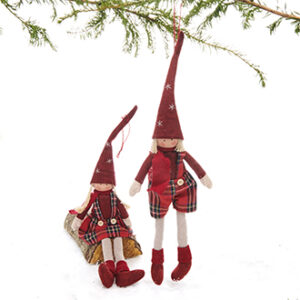 Santa, fabric, to hang - 32CM, 2 ASS.
