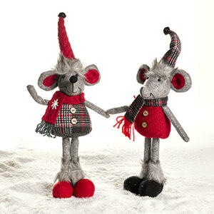 Mouse, fabric, long legs - 30CM, 2 ASS.