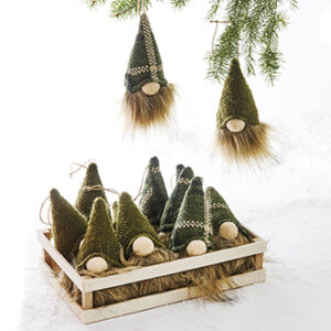 Gnome, fabric, w. string - 14CM, 2 ASS.