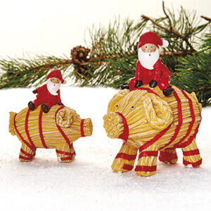 Straw pig w. pixy, poly - 12CM