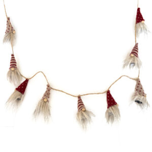 Garland, pixy x 9, fabric, 130cm - 6CM