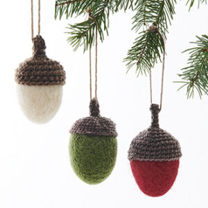 Acorn, felt, w. string - 5CM, 3 ASS.