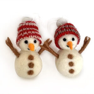 Snowmen, fabric, to hang - 6CM, 2/BOX