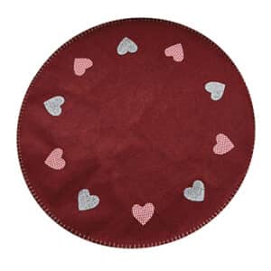 Christmas tree carpet, ø: 90cm, red felt -